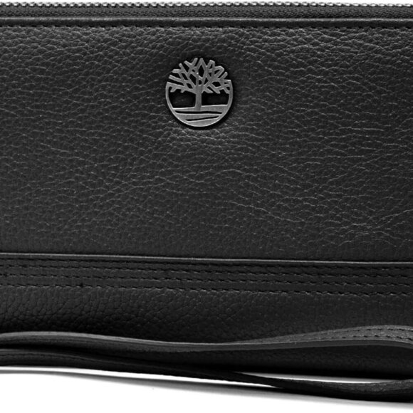 Women's Leather RFID Zip Around Wallet Clutch with Wristlet Strap - Picture 1 of 5